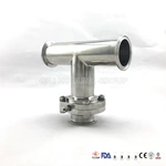 Sanitary Stainless Steel Tee Type Three Way Butterfly Valve with Handle Connect